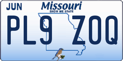 MO license plate PL9Z0Q