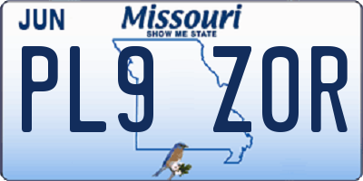 MO license plate PL9Z0R