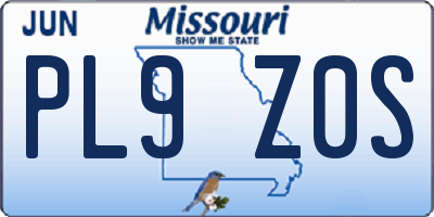 MO license plate PL9Z0S