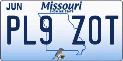 MO license plate PL9Z0T