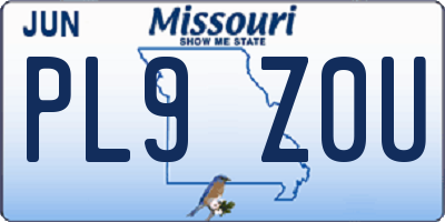 MO license plate PL9Z0U