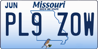 MO license plate PL9Z0W