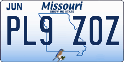 MO license plate PL9Z0Z