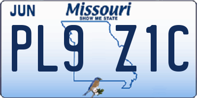 MO license plate PL9Z1C