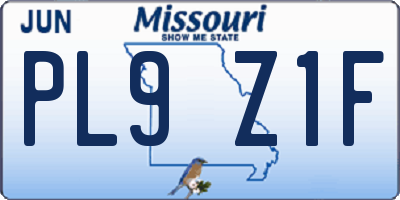 MO license plate PL9Z1F