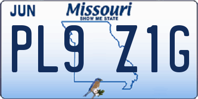 MO license plate PL9Z1G