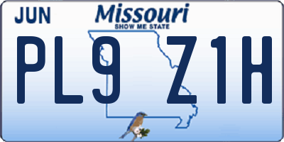 MO license plate PL9Z1H