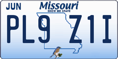 MO license plate PL9Z1I