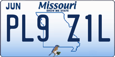 MO license plate PL9Z1L