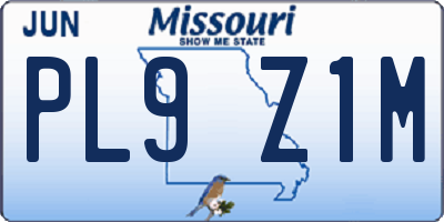 MO license plate PL9Z1M