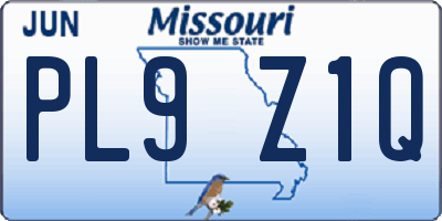 MO license plate PL9Z1Q