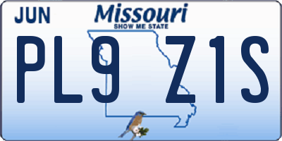 MO license plate PL9Z1S