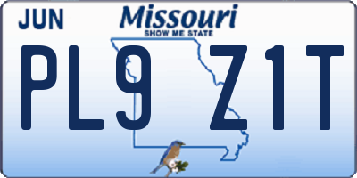 MO license plate PL9Z1T