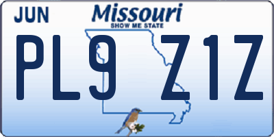 MO license plate PL9Z1Z