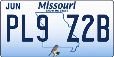 MO license plate PL9Z2B