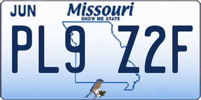 MO license plate PL9Z2F