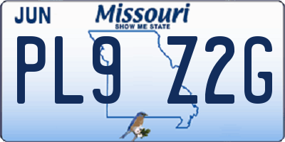 MO license plate PL9Z2G