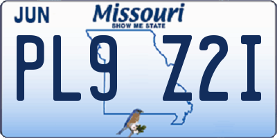 MO license plate PL9Z2I