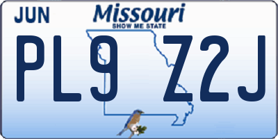 MO license plate PL9Z2J