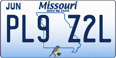 MO license plate PL9Z2L