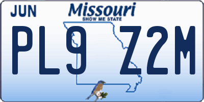 MO license plate PL9Z2M