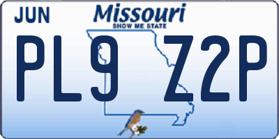 MO license plate PL9Z2P
