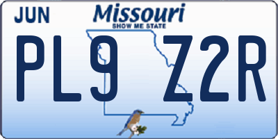 MO license plate PL9Z2R