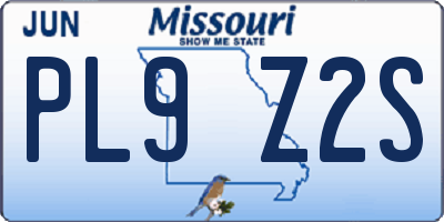 MO license plate PL9Z2S