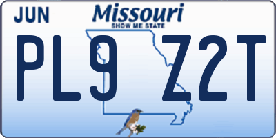 MO license plate PL9Z2T