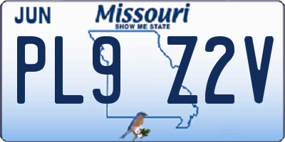 MO license plate PL9Z2V