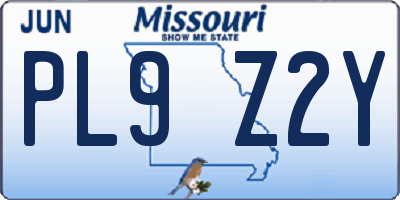 MO license plate PL9Z2Y