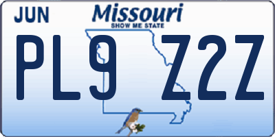 MO license plate PL9Z2Z