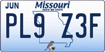 MO license plate PL9Z3F