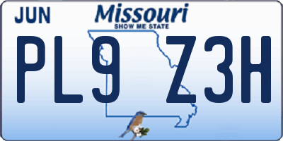 MO license plate PL9Z3H