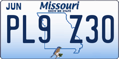 MO license plate PL9Z3O
