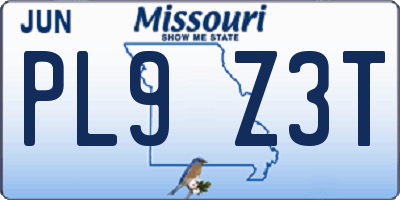 MO license plate PL9Z3T