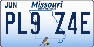 MO license plate PL9Z4E