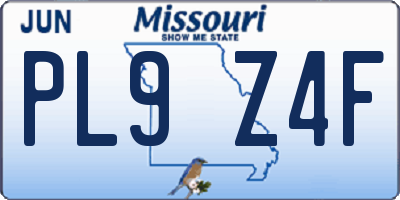 MO license plate PL9Z4F