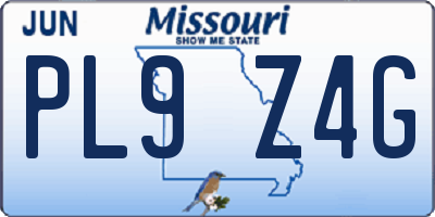 MO license plate PL9Z4G