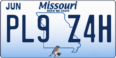 MO license plate PL9Z4H