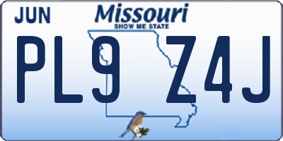 MO license plate PL9Z4J