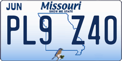 MO license plate PL9Z4O