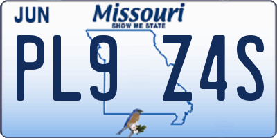 MO license plate PL9Z4S