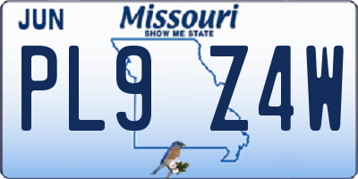 MO license plate PL9Z4W