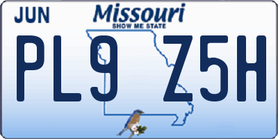 MO license plate PL9Z5H