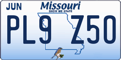 MO license plate PL9Z5O