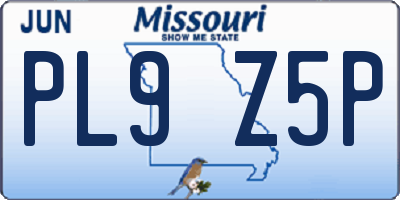MO license plate PL9Z5P