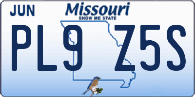 MO license plate PL9Z5S