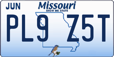 MO license plate PL9Z5T