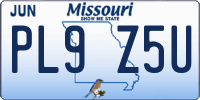 MO license plate PL9Z5U